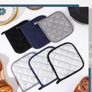 6 PCS Cotton Pot Holders for Kitchen Heat Resistant Hot Pads Square Potholders Set Oven Mitts Trivets Black Blue Grey Kitchen Accessories