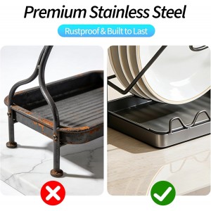 Pot Lid Organizer Rack 3 Tier, Stainless Steel Pot Lid Holder for Countertop & Wall Mount, Multifunctional Pan Cover & Cutting Board Stand with Removable Drip Tray and Spoon Rest, Rustproof