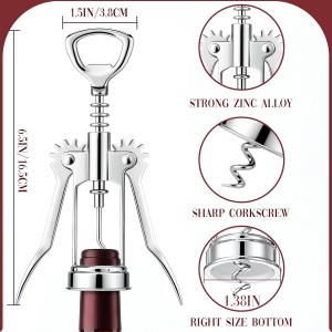 Hushee 10 Pcs Wine Bottle Opener, Zinc Alloy Wing Corkscrew Heavy Duty, Multifunctional Wine Corkscrew for Kitchen, Restaurant, Bar, Waiters, Ideal for Wedding Shower Party Favors, Event Gifts