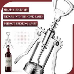 Hushee 10 Pcs Wine Bottle Opener, Zinc Alloy Wing Corkscrew Heavy Duty, Multifunctional Wine Corkscrew for Kitchen, Restaurant, Bar, Waiters, Ideal for Wedding Shower Party Favors, Event Gifts