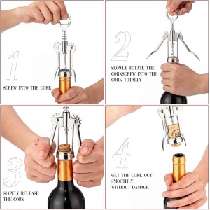 Hushee 10 Pcs Wine Bottle Opener, Zinc Alloy Wing Corkscrew Heavy Duty, Multifunctional Wine Corkscrew for Kitchen, Restaurant, Bar, Waiters, Ideal for Wedding Shower Party Favors, Event Gifts