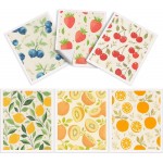 Swedish Dishcloths for Kitchen, 6 Pack Reusable Paper Towels, Biodegradable Swedish Rags Dish Towels, Washable Absorbent Cellulose Sponge Cloths No Odor for Cleaning Home Kitchen