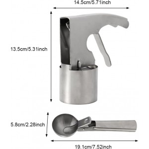 Ice Cream Scoop Set, Stainless Steel Ice Cream Scoop with Trigger Release, Ic-e Crea-m Ball Making Scooper Old Time Cylindrical Scooper for Fruits Mashed Potatoes(COLOR:Silver)