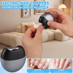 2026 Upgraded 3-in-1 Electric Nail Clipper & Polisher, Automatic Nail Trimmer with Light and Nail Scraps Storage, 2-Speed, USB Rechargeable, Safe for Seniors Adults (Gray)