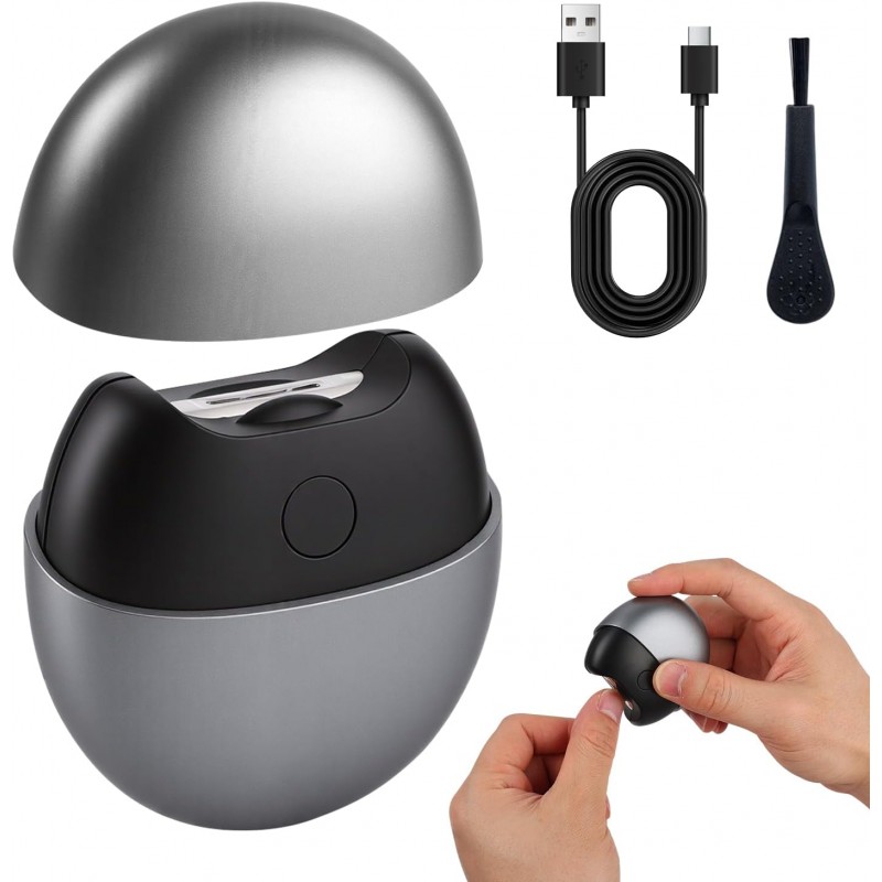 2026 Upgraded 3-in-1 Electric Nail Clipper & Polisher, Automatic Nail Trimmer with Light and Nail Scraps Storage, 2-Speed, USB Rechargeable, Safe for Seniors Adults (Gray)