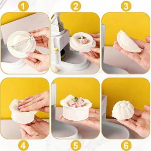 Manual Dumpling Maker with Wrapper Press, 3-in-1 Home Dumpling Mold, Easy Clean Dumpling Making Kit for Ravioli, Pierogi, Empanada, Bun, Chinese Pastry - Beginner Friendly