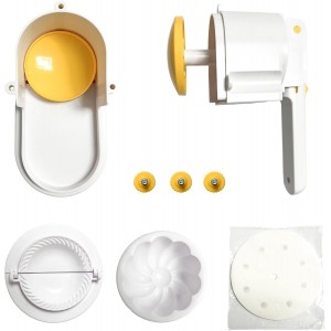 Manual Dumpling Maker with Wrapper Press, 3-in-1 Home Dumpling Mold, Easy Clean Dumpling Making Kit for Ravioli, Pierogi, Empanada, Bun, Chinese Pastry - Beginner Friendly