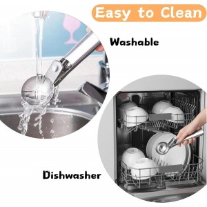 Premium Ice Cream Scoop with Trigger Ice Cream Scooper Stainless Steel, Heavy Duty Metal Icecream Scoop Spoon Dishwasher Safe, Perfect for Frozen Yogurt, Gelatos, Sundaes, Silver Large