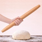 KinShare17-inch Wood Rolling Pin, Non-Stick Rolling Pin for Baking, Natural Beech Solid Wood Dough Roller for Pizza, Fondant, Pie, Cookie, Pastry, Essential Kitchen Tool