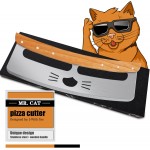 Pizza Cutter Rocker: 14-Inch, More Efficient than a Pizza Cutter Wheel - Fun Pizza Slicer Consists of Stainless Steel and Wooden Handle,Comes with Protective Blade Guard - Pizza Gifts for Men.