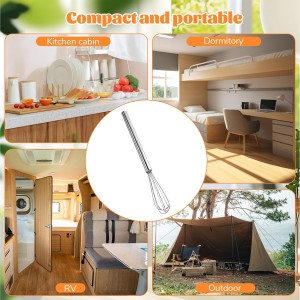 Mini Whisk Compact Hand Small Whisk for Egg Sauce Coffee Espresso Stainless Steel Mini Whisks for Cooking Kitchen Gadget Essential