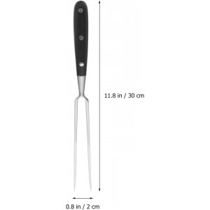 Stainless Steel Meat Carving Fork Black Kitchen Utensil with Two Prongs for Bbq Grilling Camping and Serving