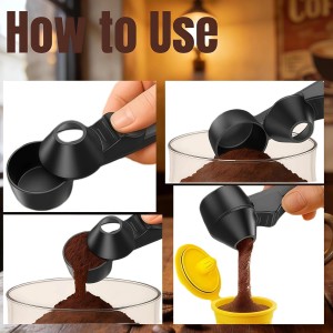 Coffee Scoop With Funnel – Mess-Free 2 Tbsp Measuring Spoon for Reusable K Cups, Protein Powder & Dry Ingredients | Flip & Pour Design, Dishwasher Safe