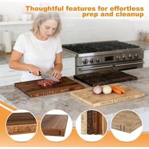 Book Cutting Board Set，100% Acacia Wood，Each Set Comprises Three Pieces, Including a Wooden Stand.Cheese, Bread and Grilled Meat Display