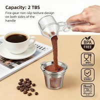 Coffee Scoop 2Tbsp & 51mm Espresso Tamper - BPA-Free PCTG Scoop Funnel,Precise for Coffee/Protein/Powder/Hot Cocoa,Fits K-Cups&Formula Dispensers(Natural,1Pack)