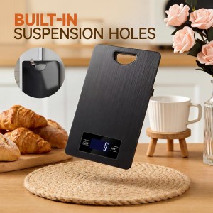 Digital Kitchen Scale & Food Weight Scale with Hang Loop, 11lb Baking Scale for Home and Kitchen. Precise Kitchen Scales Digital Weight Grams and Ounces, Digital Food Scale（Black）