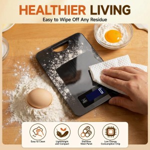 Digital Kitchen Scale & Food Weight Scale with Hang Loop, 11lb Baking Scale for Home and Kitchen. Precise Kitchen Scales Digital Weight Grams and Ounces, Digital Food Scale（Black）