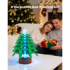 Silicone trivet tree Placemats, Tree Trivet Set-6pcs Trivets for HotDishes with Stand, Wooden-Style Tree Trivet Look, Non-Slip Washable Trivet, Trivets with RGB Light, Tree Pot Holder for Various dish