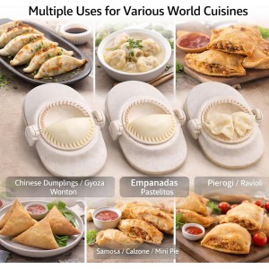 Dumpling Maker Set with Dough Cutter, Easy One-Press Dumpling & Pastry Press Mold for Home Cooking, No Leaking, Secure Seal, 3 Sizes (4