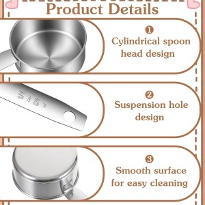 2 Pcs 1/4 Cup Scoop, 1/4 Cup Measuring Scoop, 60 ml Stainless Steel Half Cups Dog Food Measuring Scoops for Feeding Pet, Cat, Dogs, Rabbit, Bird, Wet and Dry Ingredients, Dishwasher Safe