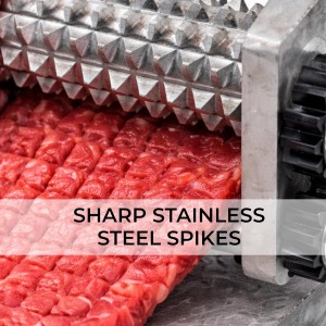 Manual Meat Tenderizer Heavy Duty – Commercial Rolling Cuber Tool Steak Flatten Tool Meat Tenderizer Grinder Clamp-on Kitchen Tool