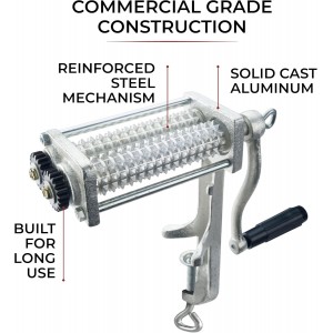 Manual Meat Tenderizer Heavy Duty – Commercial Rolling Cuber Tool Steak Flatten Tool Meat Tenderizer Grinder Clamp-on Kitchen Tool
