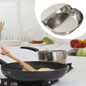 Stainless Steel Spoon Rest for Kitchen Counter & Stove Top, Multipurpose Kitchen Utensil Holder, Easy to Clean Kitchen Accessories, Heavy Duty Holder for Ladles, Tongs, Spatula, Chopsticks