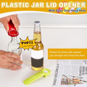 uxcell 2 Pcs Jar Key Lid Opener, Plastic Jar Lid Opener Easy Grip Multifunctional Durable Can Open Tool for Elderly Seniors Women Weak Hands Easy-use by Anyone, Orange/Sky Blue