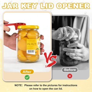 uxcell 2 Pcs Jar Key Lid Opener, Plastic Jar Lid Opener Easy Grip Multifunctional Durable Can Open Tool for Elderly Seniors Women Weak Hands Easy-use by Anyone, Orange/Sky Blue