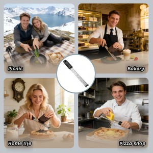 Stainless Steel Lemon Zester Grater with Handle, 12 Inch, Food Grade Kitchen Tool for Cheese, Garlic, Ginger, Chocolate, Citrus