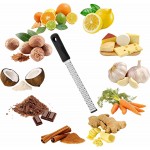 Stainless Steel Lemon Zester Grater with Handle, 12 Inch, Food Grade Kitchen Tool for Cheese, Garlic, Ginger, Chocolate, Citrus