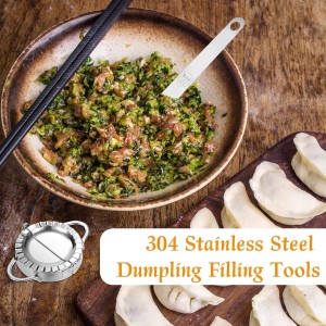 7pcs Stainless Steel Dumpling Maker Set, Include 3 Size Dumpling Press Maker Mold 3 Size Dough Cutter 1 Stuffing Scoop for Jiaozi Empanada Ravioli Pierogi & Hand Pie