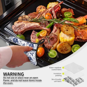 2 Pack Pot Holders for Kitchen Clearance, Cute Hot Pads, Funny Oven Pot Holders, Potholders Sets for Kitchen Heat Resistant Blue White Flowers