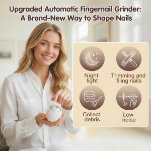 2Pcs Universal Automatic Fingernail Grinder,Electric Automatic Nail Clipper with LED Light and 3-Speed Control for Safe, Quiet, and Precise Trimming Ideal for Seniors, Kids and Adults