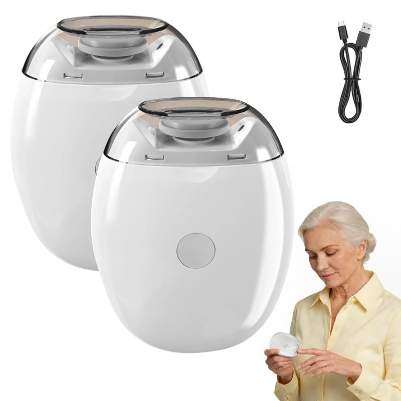 2Pcs Universal Automatic Fingernail Grinder,Electric Automatic Nail Clipper with LED Light and 3-Speed Control for Safe, Quiet, and Precise Trimming Ideal for Seniors, Kids and Adults