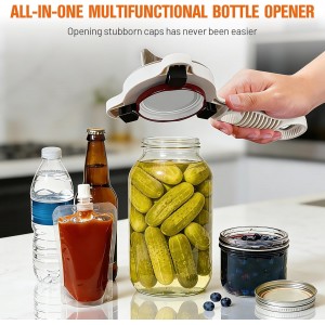 Multifunctional Retractable Bottle Opener, Jar Opener Bottle Opener for Seniors with Arthritis, 4 in 1 Magnetic Stainless Steel Can Opener for Opening Jars Beer Lid Kitchen Gadgets Tool