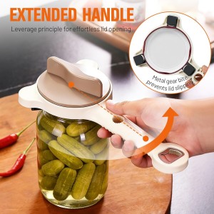 Multifunctional Retractable Bottle Opener, Jar Opener Bottle Opener for Seniors with Arthritis, 4 in 1 Magnetic Stainless Steel Can Opener for Opening Jars Beer Lid Kitchen Gadgets Tool