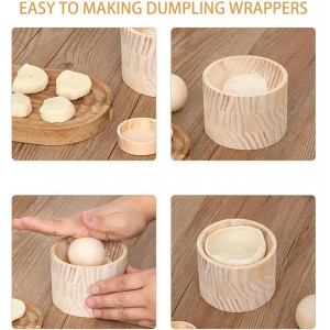 Wooden Dumpling Wrappers Maker, 2 Pieces Ball Rolling Manual Dumpling Wrapper Mould With Dough Press, Reusable Round Ravioli Makers For Making Dumplings Ravioli Pasta Pies Meat Pies At Home