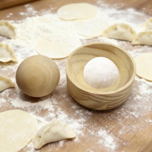 Wooden Dumpling Wrappers Maker, 2 Pieces Ball Rolling Manual Dumpling Wrapper Mould With Dough Press, Reusable Round Ravioli Makers For Making Dumplings Ravioli Pasta Pies Meat Pies At Home