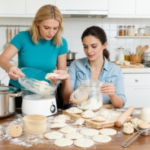 Wooden Dumpling Wrappers Maker, 2 Pieces Ball Rolling Manual Dumpling Wrapper Mould With Dough Press, Reusable Round Ravioli Makers For Making Dumplings Ravioli Pasta Pies Meat Pies At Home