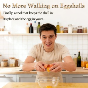 Egg Shell Opener ｜Eggs Peeler Shell Remover ｜Multifunctional Egg Separator for Raw and Hard-Boiled Eggs ｜ Portable Stainless Steel Egg Cracker Kitchen Tool (Yellow)