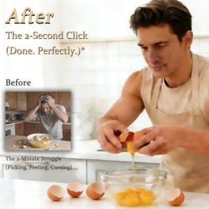 Egg Shell Opener ｜Eggs Peeler Shell Remover ｜Multifunctional Egg Separator for Raw and Hard-Boiled Eggs ｜ Portable Stainless Steel Egg Cracker Kitchen Tool (Yellow)