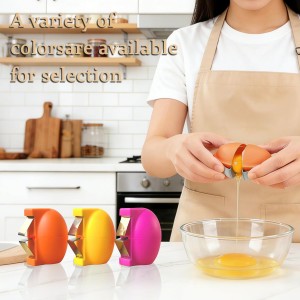 Egg Shell Opener ｜Eggs Peeler Shell Remover ｜Multifunctional Egg Separator for Raw and Hard-Boiled Eggs ｜ Portable Stainless Steel Egg Cracker Kitchen Tool (Yellow)