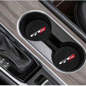 2 Pcs Black car Cup Holder Coaster Compatible with GT LINE 2.75 Inch Silicone Anti-Slip Fashion car Interior Accessories
