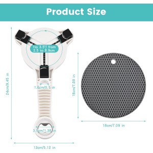 Jar Opener for Weak Hands, Seniors & Arthritis – Adjustable 4-in-1 Bottle & Can Opener with Non-Slip Pad – for Large Pickle Jars, Soda, Wine – Left-Handed & Kid-Friendly, Dishwasher Safe