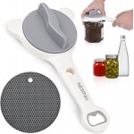 Jar Opener for Weak Hands, Seniors & Arthritis – Adjustable 4-in-1 Bottle & Can Opener with Non-Slip Pad – for Large Pickle Jars, Soda, Wine – Left-Handed & Kid-Friendly, Dishwasher Safe