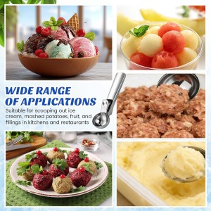 Hushee 12 Pcs Ice Cream Scoop Bulk Stainless Steel Ice Cream Scooper with Trigger Heavy Duty Trigger Release Icecream Cookie Dough Scoop Spoons Dishwasher Safe for Frozen Yogurt Muffin DIY(1.97 Inch)