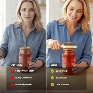 Multi-Functional Retractable Jar & Bottle Opener, Magnetic Stainless Steel Can Opener with Ergonomic Handle, Friendly Kitchen Gadget