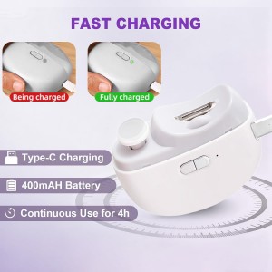 Electric Nail Clipper, 2 in 1 Electric Nail Clippers for Seniors and Adults, Baby Automatic Nail Clipper with Polishing, Light & Storage, Smart Nail Clipper 2-Speed for Fingernail (White)
