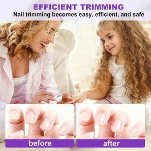 Electric Nail Clipper, 2 in 1 Electric Nail Clippers for Seniors and Adults, Baby Automatic Nail Clipper with Polishing, Light & Storage, Smart Nail Clipper 2-Speed for Fingernail (White)